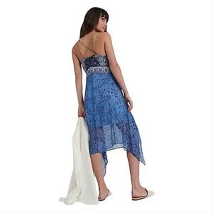 Lucky Brand Blue Paisley Strappy Dress